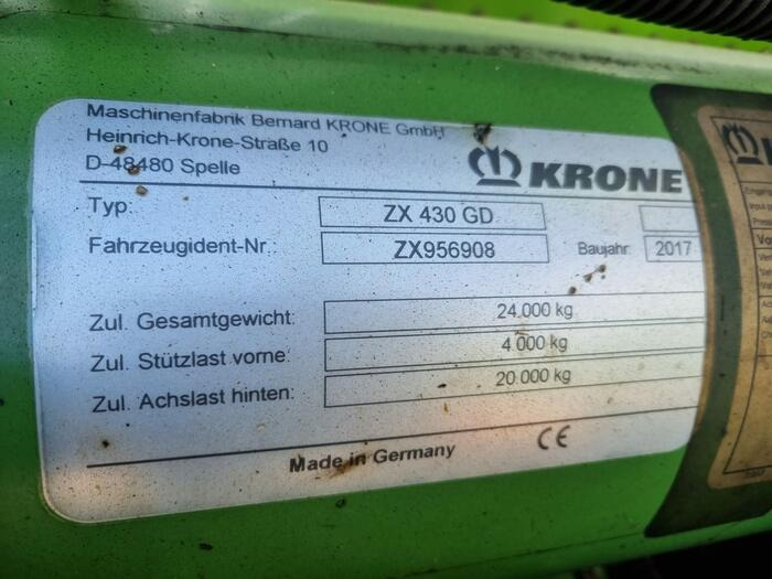 Krone ZX 430 GD - Samonakládací vůz: obrázek 4 Krone ZX 430 GD - Samonakládací vůz: obrázek 4