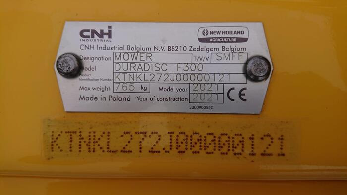 New Holland DuraDisc F 300 - Žací stroj: obrázek 5 New Holland DuraDisc F 300 - Žací stroj: obrázek 5