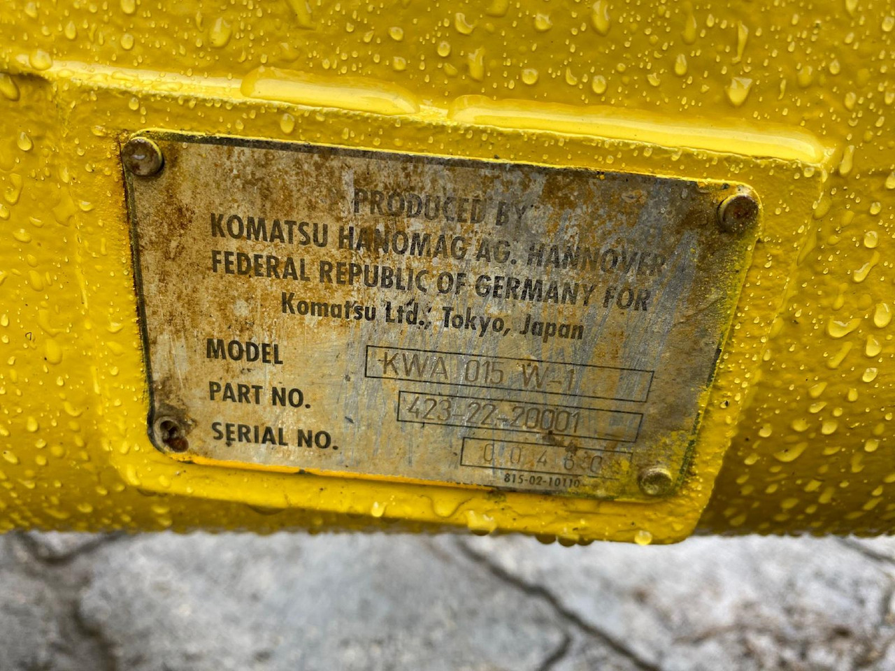 Komatsu KWA 015 aus WA 380 - Náprava a díly pro Stavební technika: obrázek 4 Komatsu KWA 015 aus WA 380 - Náprava a díly pro Stavební technika: obrázek 4