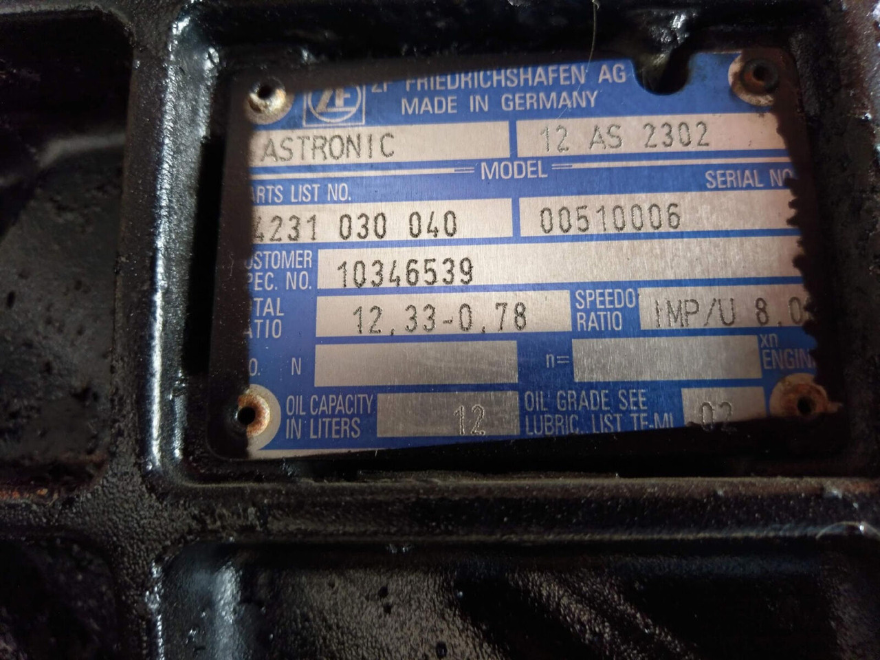 ZF LTM 1055-3.2 gearbox Astronic 12 AS 2302 - Převodovka pro Autojeřáb: obrázek 5 ZF LTM 1055-3.2 gearbox Astronic 12 AS 2302 - Převodovka pro Autojeřáb: obrázek 5