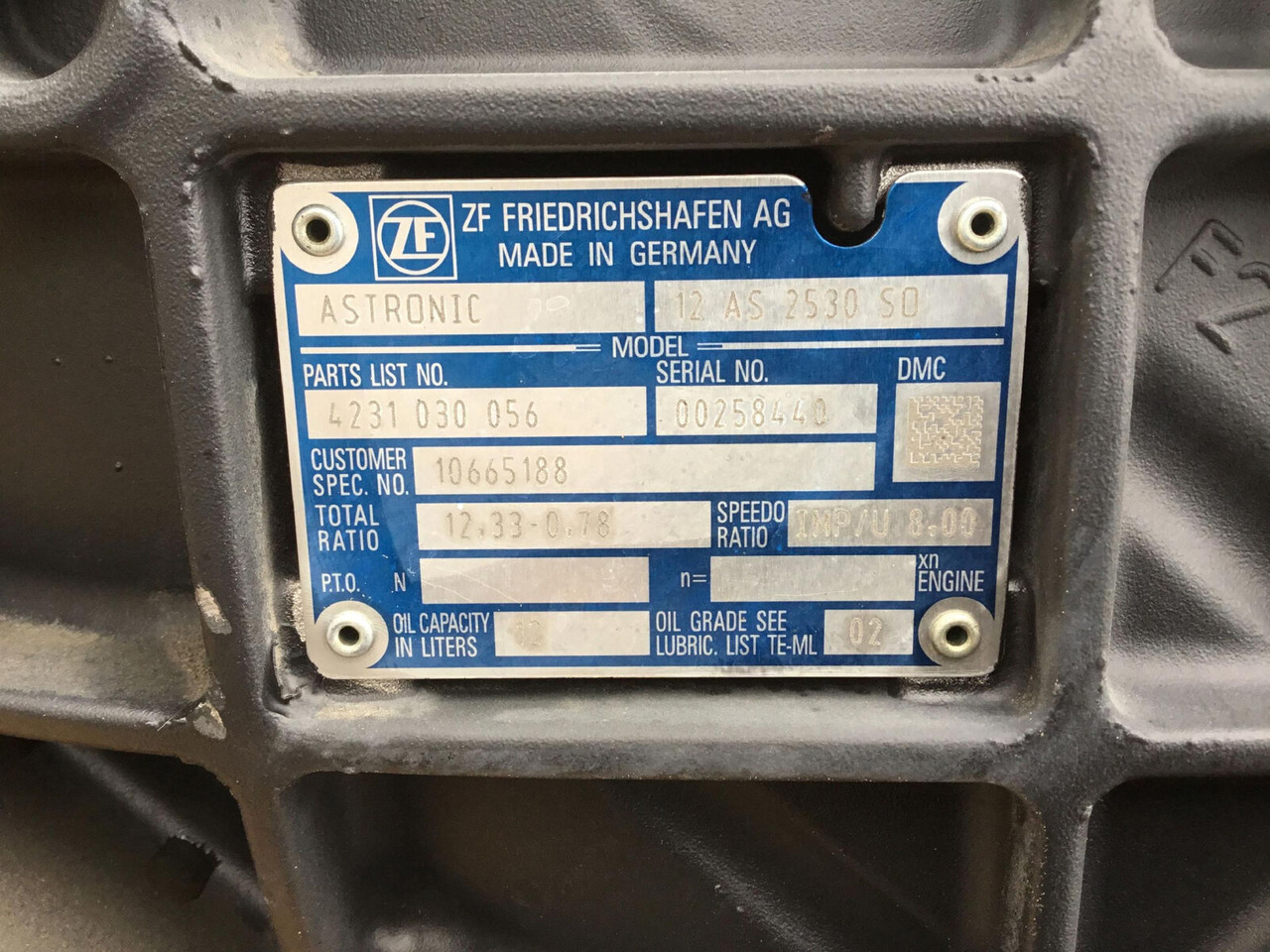 ZF MK 88 ZF Astronic gearbox 12 AS 2530 S0 - Převodovka pro Autojeřáb: obrázek 5 ZF MK 88 ZF Astronic gearbox 12 AS 2530 S0 - Převodovka pro Autojeřáb: obrázek 5