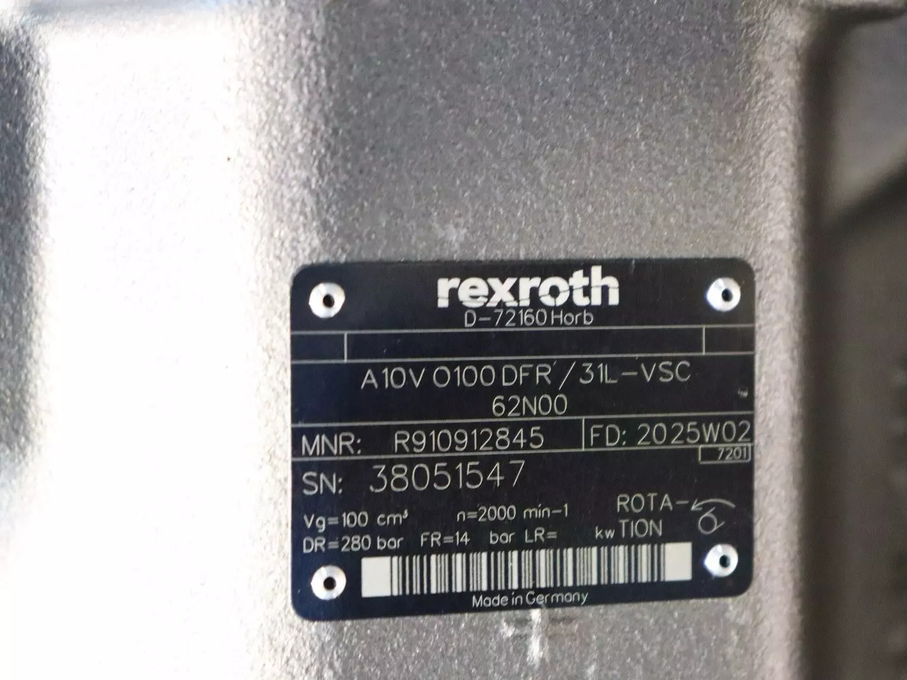 REXROTH A10VO100DFR/31L-VSC62N00 - Hydraulické čerpadlo pro Manipulační technika: obrázek 4 REXROTH A10VO100DFR/31L-VSC62N00 - Hydraulické čerpadlo pro Manipulační technika: obrázek 4