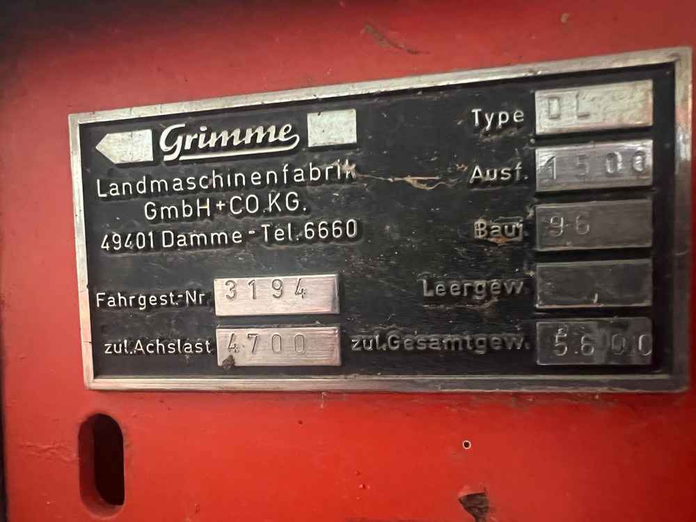 Grimme DL1500 - Kombajn: obrázek 2 Grimme DL1500 - Kombajn: obrázek 2