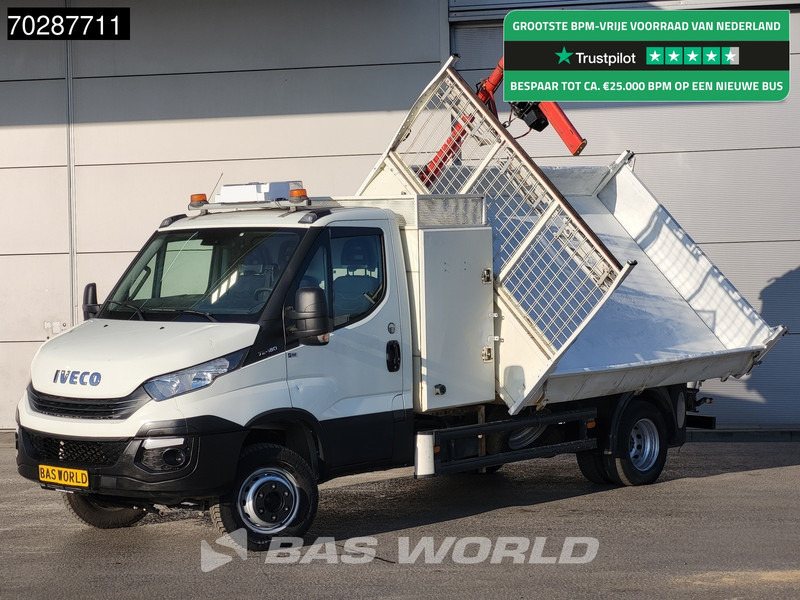 Iveco Daily 70C18 3.0L Driezijdige Kipper 500KG Kraan Kraanwagen Open Laadbak 3,5t Trekhaak Airco Cruise Euro6 Kraan Crane Kranwagen Kipper - Dodávka sklápěč: obrázek 1 Iveco Daily 70C18 3.0L Driezijdige Kipper 500KG Kraan Kraanwagen Open Laadbak 3,5t Trekhaak Airco Cruise Euro6 Kraan Crane Kranwagen Kipper - Dodávka sklápěč: obrázek 1