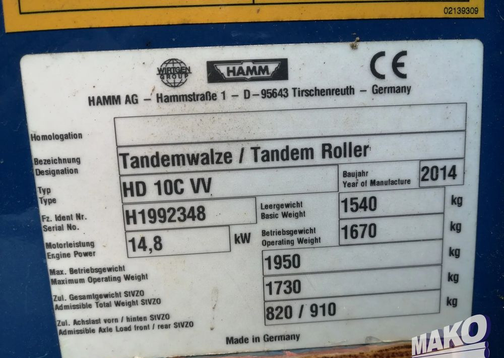 Válec Hamm HD 10C VV: obrázek 9