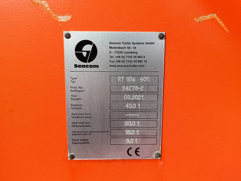 Přívěs Seacom RT10M 40 ton trailer aanhanger brakes lights 2021: obrázek 11