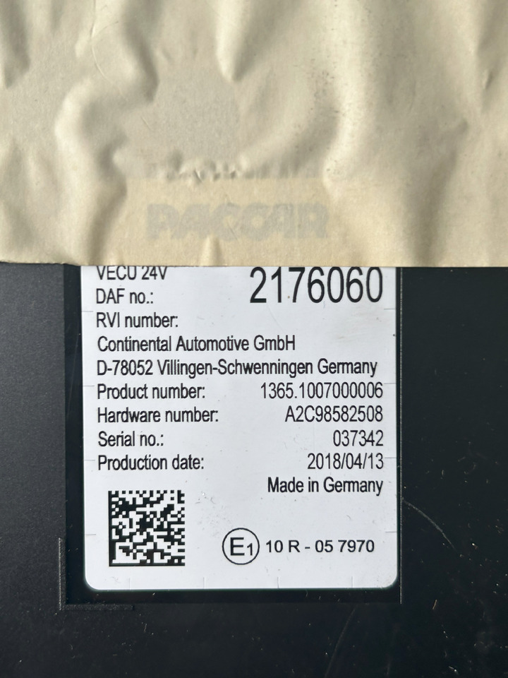 DAF XF 106 480 VECU - Řídicí blok: obrázek 4 DAF XF 106 480 VECU - Řídicí blok: obrázek 4