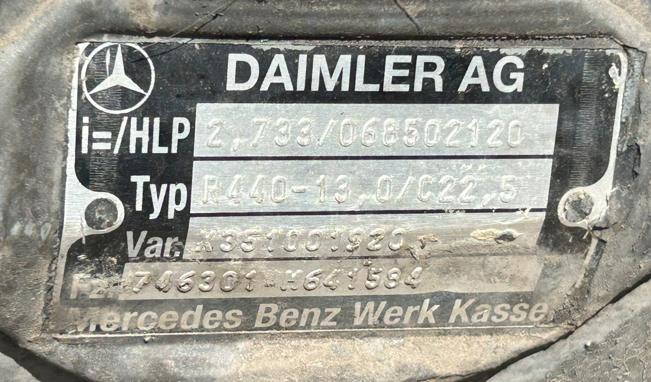 MERCEDES AXLE + HUBS R440-13,0 2,733 ACTROS MP4 - Zadní náprava: obrázek 4 MERCEDES AXLE + HUBS R440-13,0 2,733 ACTROS MP4 - Zadní náprava: obrázek 4
