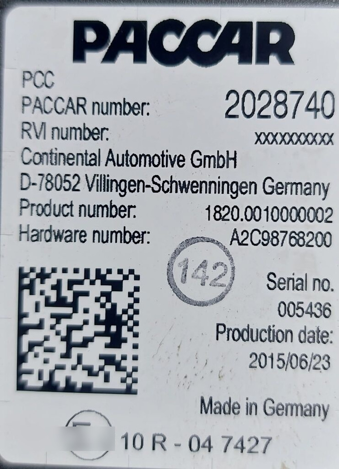 Paccar 2028740 DAF XF 106 truck - Řídicí blok pro Nákladní auto: obrázek 2 Paccar 2028740 DAF XF 106 truck - Řídicí blok pro Nákladní auto: obrázek 2