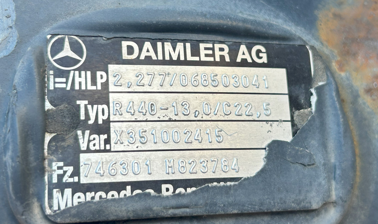 Zadní náprava pro Nákladní auto REAR AXLE + HUBS ACTROS MP4 R440-13 2,277: obrázek 10 Zadní náprava pro Nákladní auto REAR AXLE + HUBS ACTROS MP4 R440-13 2,277: obrázek 10