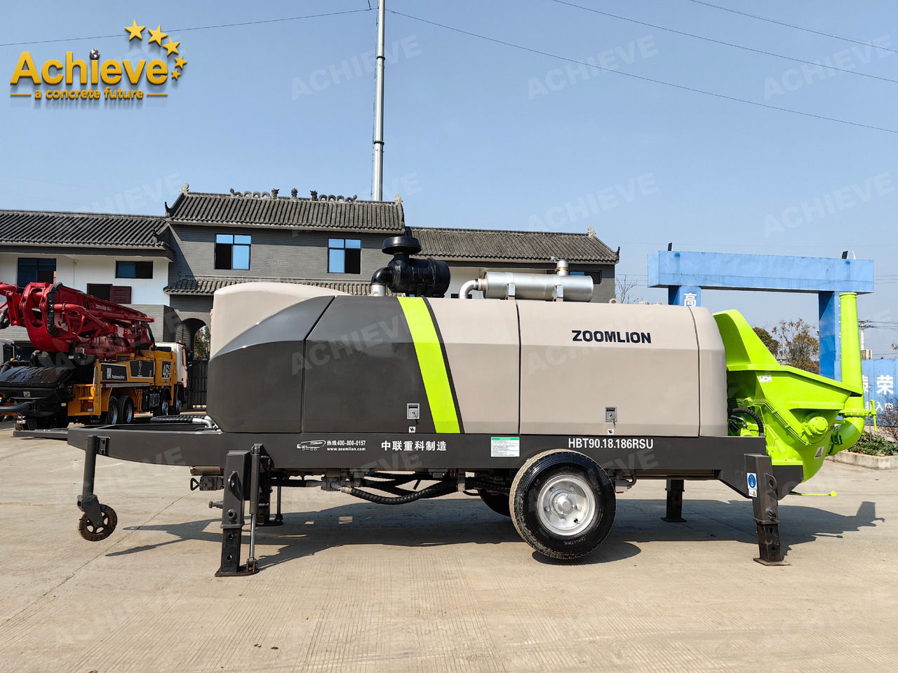 Zoomlion 2022 Zoomlion HBT 90.18.186RSU hydraulic Concrete Trailer Pump in China【ACHIEVE】TOP CONDITION!!! - Stacionární čerpadlo betonu: obrázek 1 Zoomlion 2022 Zoomlion HBT 90.18.186RSU hydraulic Concrete Trailer Pump in China【ACHIEVE】TOP CONDITION!!! - Stacionární čerpadlo betonu: obrázek 1