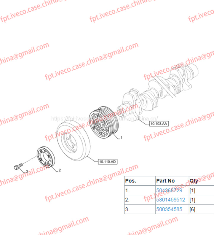 FPT IVECO CASE Cursor9 F2CFE614A*B041/F2CGE614F*V004 5802431166 Crankshaft Pulley504368729 - Zalomený hřídel pro Nákladní auto: obrázek 3 FPT IVECO CASE Cursor9 F2CFE614A*B041/F2CGE614F*V004 5802431166 Crankshaft Pulley504368729 - Zalomený hřídel pro Nákladní auto: obrázek 3