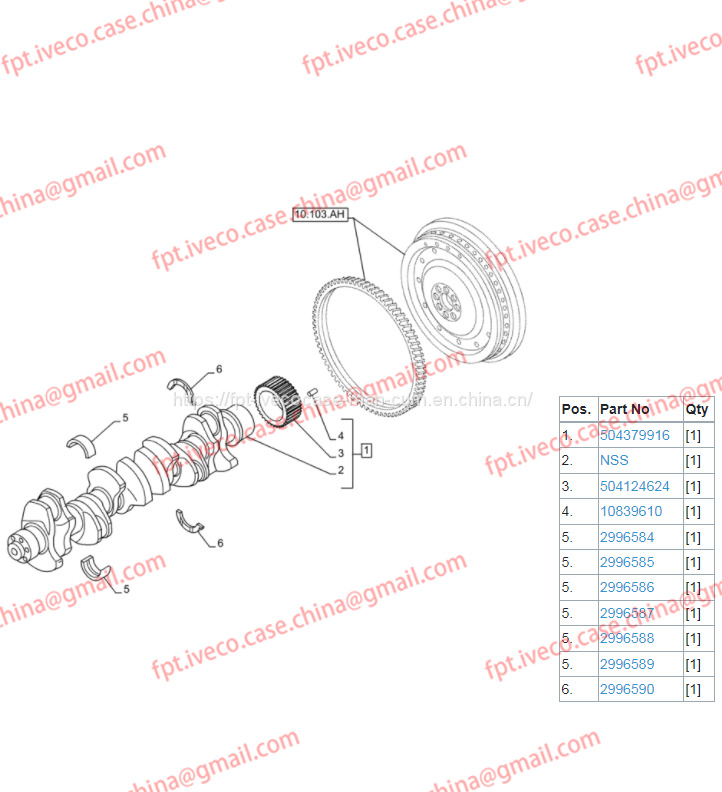 FPT IVECO CASE Cursor9 F2CFE614A*B041/F2CGE614F*V004 5802431166 Crankshaft tile Repair Kit (red)2996584/2996586/2996588/2996589 - Zalomený hřídel pro Nákladní auto: obrázek 1 FPT IVECO CASE Cursor9 F2CFE614A*B041/F2CGE614F*V004 5802431166 Crankshaft tile Repair Kit (red)2996584/2996586/2996588/2996589 - Zalomený hřídel pro Nákladní auto: obrázek 1