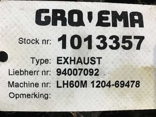 Liebherr Exhaust - Výfukové potrubí: obrázek 5 Liebherr Exhaust - Výfukové potrubí: obrázek 5