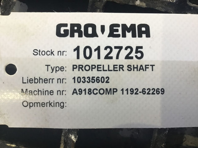 Liebherr Propeller Shaft - Poloosa: obrázek 5 Liebherr Propeller Shaft - Poloosa: obrázek 5