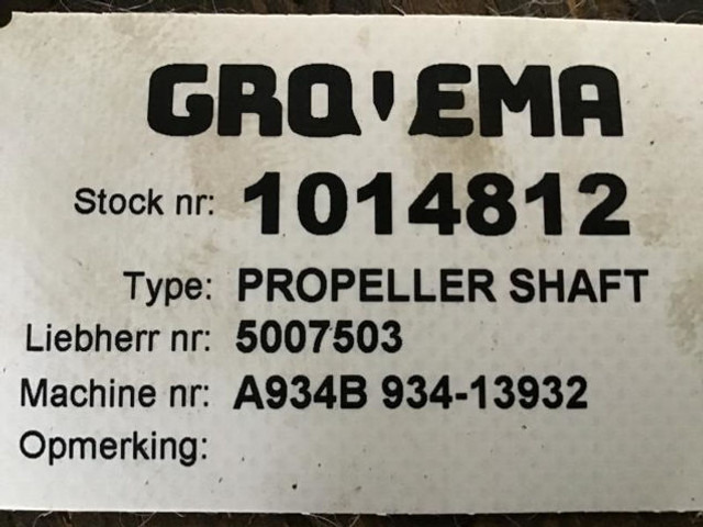 Liebherr Propeller Shaft - Poloosa: obrázek 3 Liebherr Propeller Shaft - Poloosa: obrázek 3