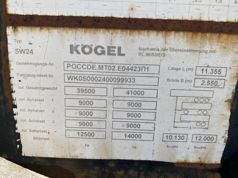 Kontejnerovy návěs/ Výměnná nástavba Kögel SW24 Container Chassis / 2x Extendable / BPW + Drum: obrázek 9