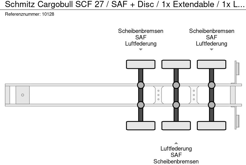Kontejnerovy návěs/ Výměnná nástavba Schmitz Cargobull SCF 27 / SAF + Disc / 1x Extendable / 1x Lift Axle: obrázek 9