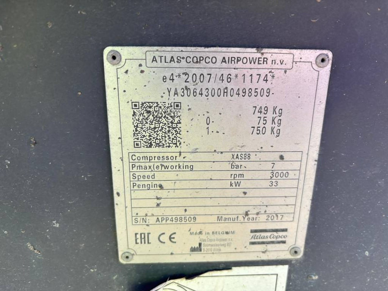 Atlas-Copco XAS 88 - Mobilní kompresor: obrázek 5 Atlas-Copco XAS 88 - Mobilní kompresor: obrázek 5