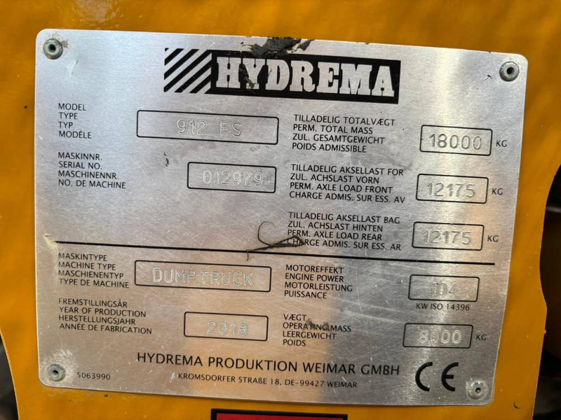 Hydrema 912 FS - Kloubový sklápěč: obrázek 5 Hydrema 912 FS - Kloubový sklápěč: obrázek 5