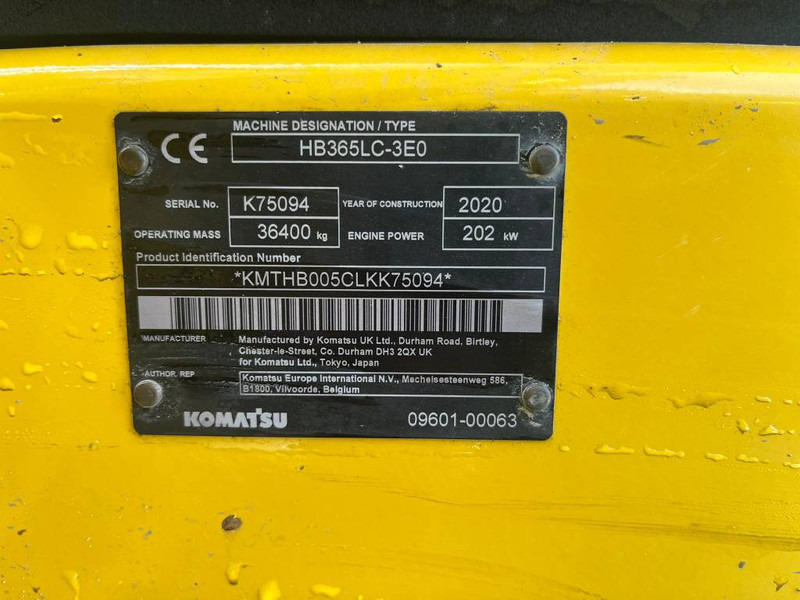 Komatsu HB365LC-3E0 - Pásové rýpadlo: obrázek 5 Komatsu HB365LC-3E0 - Pásové rýpadlo: obrázek 5