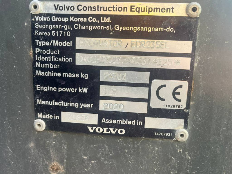 Volvo ECR 235 EL - Pásové rýpadlo: obrázek 5 Volvo ECR 235 EL - Pásové rýpadlo: obrázek 5
