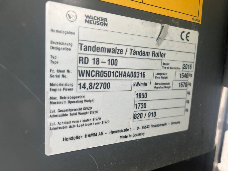 WACKER NEUSON RD 18 - Válec: obrázek 5 WACKER NEUSON RD 18 - Válec: obrázek 5