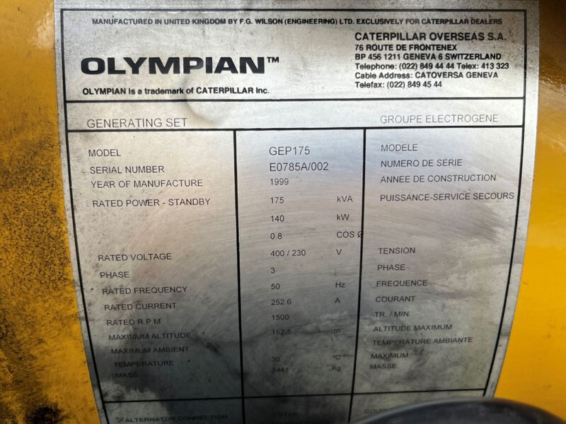 Caterpillar Olympian GEP175 175kVA - Elektrický generátor: obrázek 4 Caterpillar Olympian GEP175 175kVA - Elektrický generátor: obrázek 4