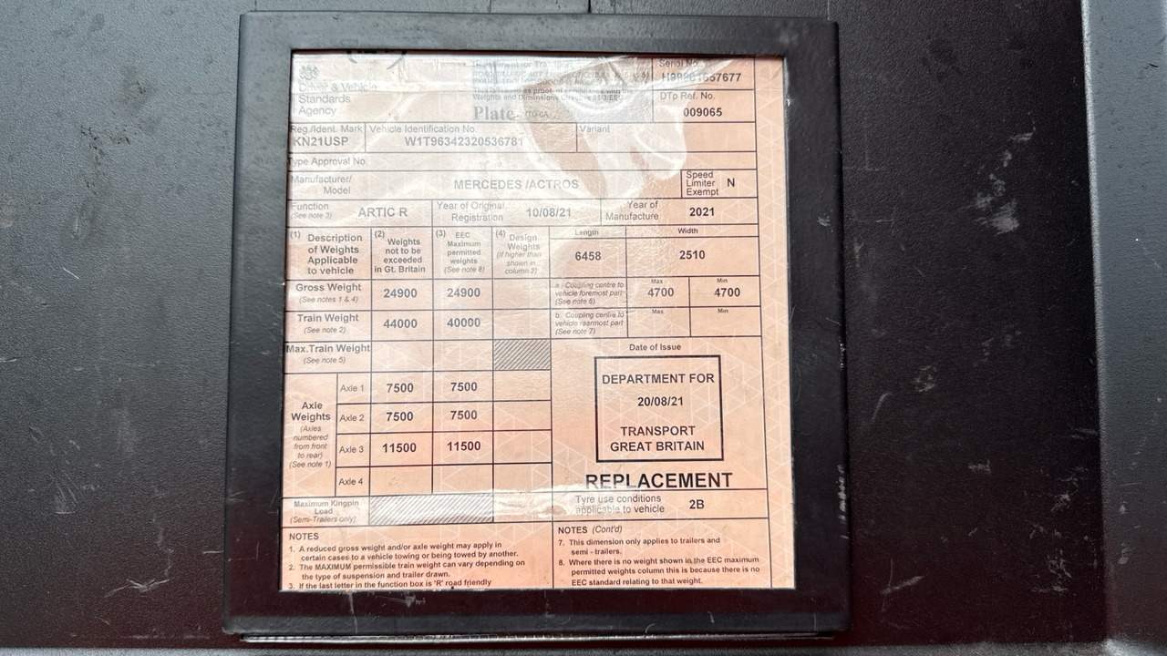 Tahač MERCEDES-BENZ ACTROS 2545: obrázek 11 Tahač MERCEDES-BENZ ACTROS 2545: obrázek 11