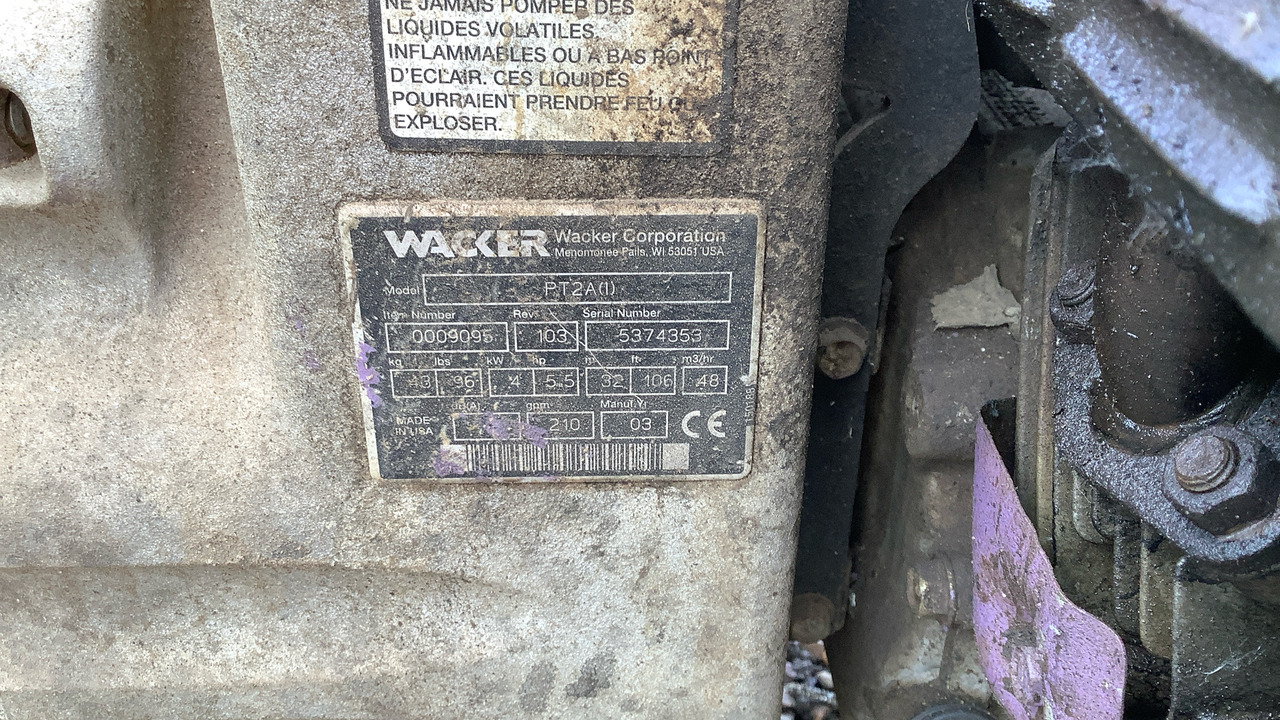 WACKER 2' WATER PUMP PT-2 - Stavební zařízení: obrázek 3 WACKER 2' WATER PUMP PT-2 - Stavební zařízení: obrázek 3