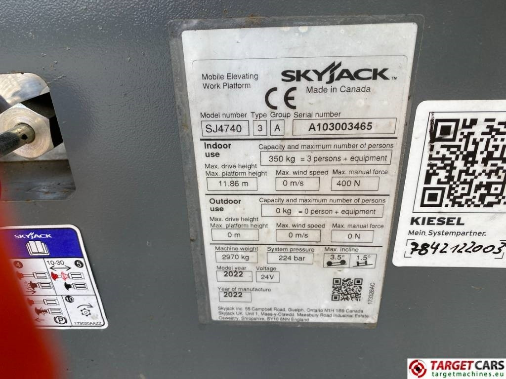 Nůžková plošina SkyJack SJ4740 Electric 4740 Scissor Work Lift 1380cm: obrázek 10