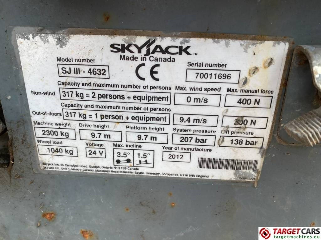 Nůžková plošina SkyJack SJIII-4632 Electric 4632 Scissor Work Lift 1170cm: obrázek 10