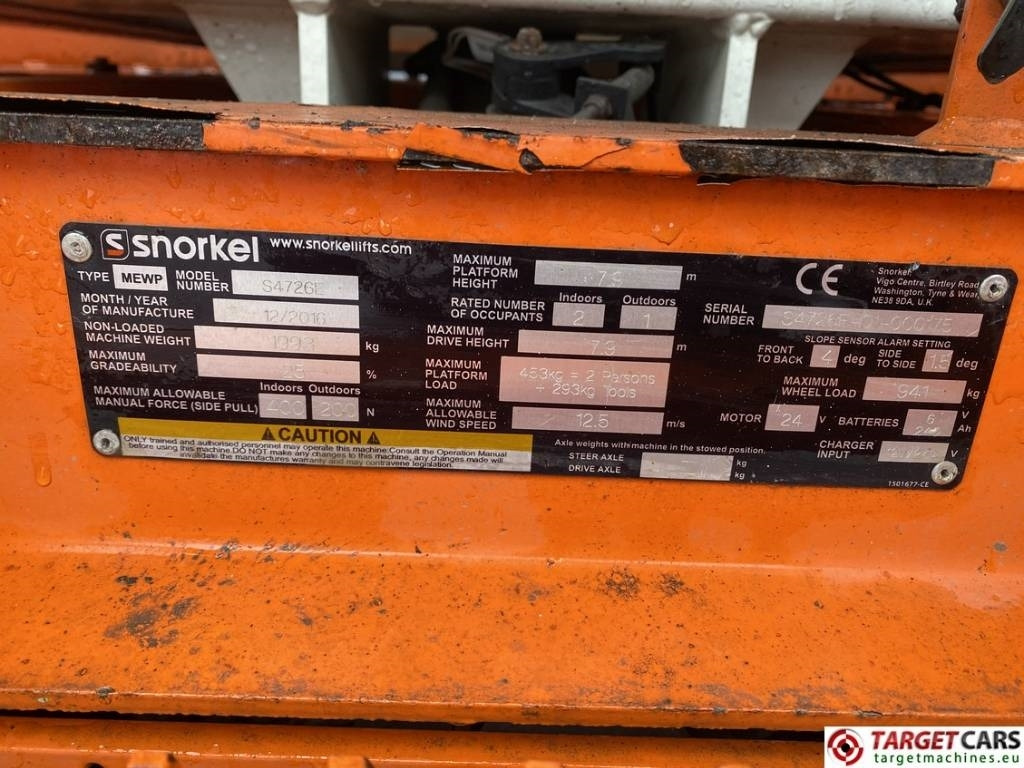 Nůžková plošina Snorkel S4726E Electric Scissor Work Lift 980cm: obrázek 10