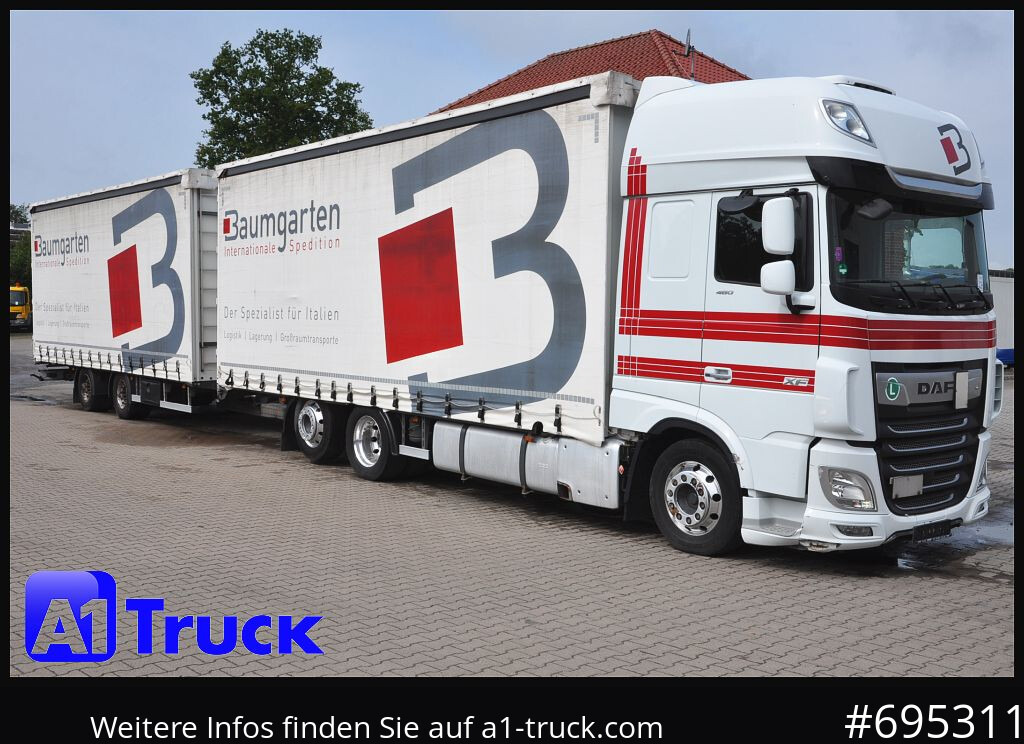 Plachtový nákladní auto DAF XF 480 SSC, Jumbozug, Lenkachse, Standklima, 120m³: obrázek 1