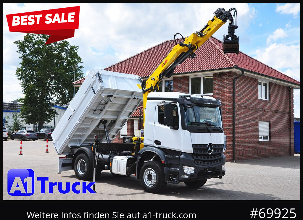 MERCEDES-BENZ Arocs 1840, Kipper + Kran,Funk Navi, KRAN faltbar - Auto s hydraulickou rukou, Sklápěč: obrázek 1 MERCEDES-BENZ Arocs 1840, Kipper + Kran,Funk Navi, KRAN faltbar - Auto s hydraulickou rukou, Sklápěč: obrázek 1
