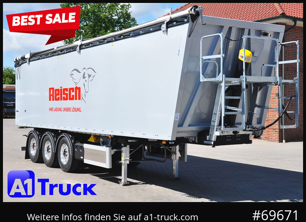 REISCH RHKS, Alu-Kippmulde 52m³, Kombitüren, Alufelgen, Liftachse, - Sklápěcí návěs: obrázek 1 REISCH RHKS, Alu-Kippmulde 52m³, Kombitüren, Alufelgen, Liftachse, - Sklápěcí návěs: obrázek 1