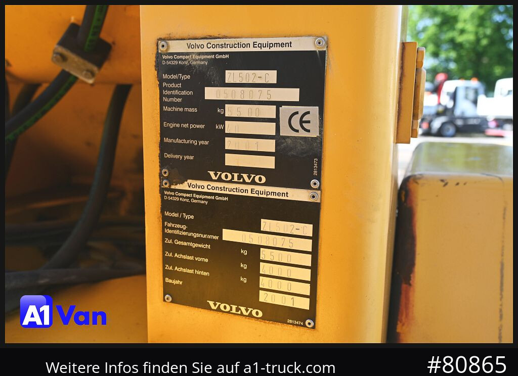 VOLVO Volvo ZL 502-C - Kolový nakladač: obrázek 2 VOLVO Volvo ZL 502-C - Kolový nakladač: obrázek 2