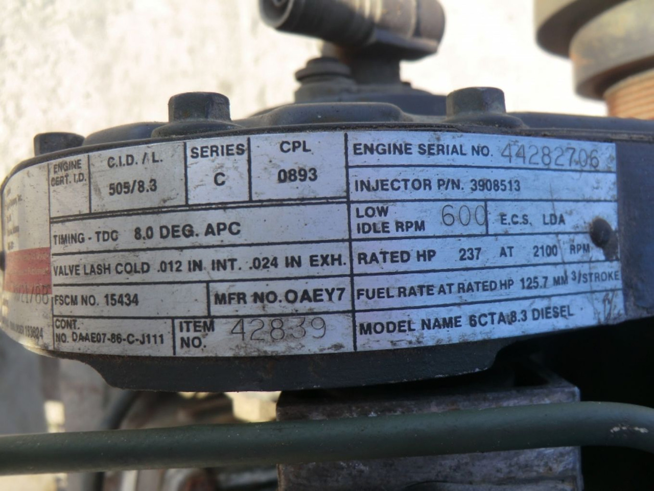 Motor pro Stavební technika CUMMINS 6CTA8.3 LONG BLOCK REVISIONATO (ENGINE NO. 42839): obrázek 6
