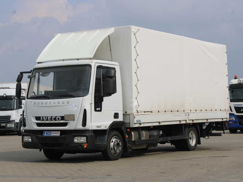 Iveco EUROCARGO 75E21, EURO 6, SIDE BOARD, HYDRAULIC FRONT, TIRES 80% - Plachtový nákladní auto: obrázek 1 Iveco EUROCARGO 75E21, EURO 6, SIDE BOARD, HYDRAULIC FRONT, TIRES 80% - Plachtový nákladní auto: obrázek 1