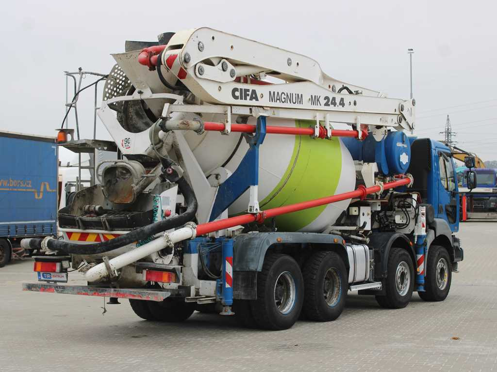 Renault KERAX 420, EURO 3, 7m3, 8X4, CIFA MAGNUM MK 24.4 CONCRETE PUMP - Autodomíchávač s čerpadlem: obrázek 4 Renault KERAX 420, EURO 3, 7m3, 8X4, CIFA MAGNUM MK 24.4 CONCRETE PUMP - Autodomíchávač s čerpadlem: obrázek 4