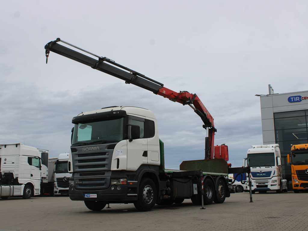 Scania R 500, 6X2, EURO 4, OPTICRUISE, HYDRAULIC ARM FASSI F220A.23 - Nákladní automobil valníkový/ Plošinový, Auto s hydraulickou rukou: obrázek 1 Scania R 500, 6X2, EURO 4, OPTICRUISE, HYDRAULIC ARM FASSI F220A.23 - Nákladní automobil valníkový/ Plošinový, Auto s hydraulickou rukou: obrázek 1