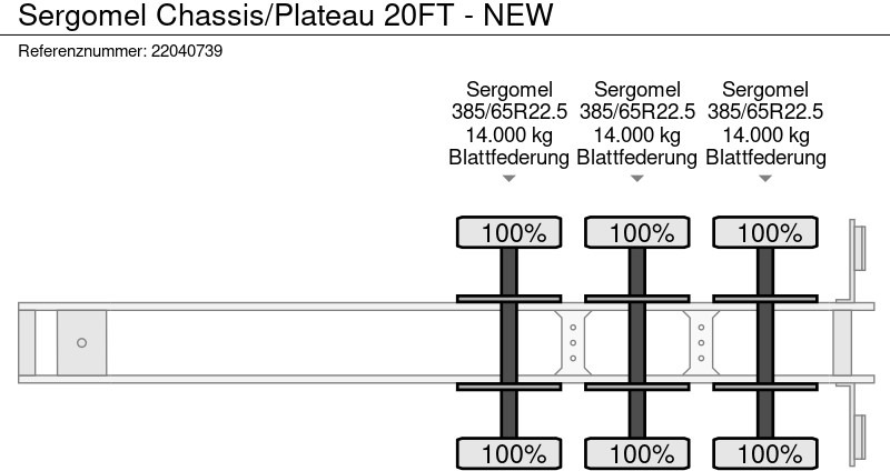 Nový Kontejnerovy návěs/ Výměnná nástavba SERGOMEL Chassis/Plateau 20FT - NEW: obrázek 15