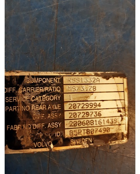 Volvo RSS1332A RSS1332A - Zadní náprava: obrázek 2 Volvo RSS1332A RSS1332A - Zadní náprava: obrázek 2