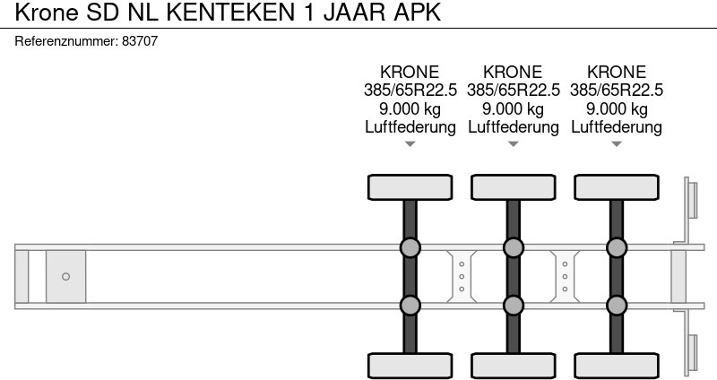 Plachtový návěs Krone SD NL KENTEKEN 1 JAAR APK: obrázek 14