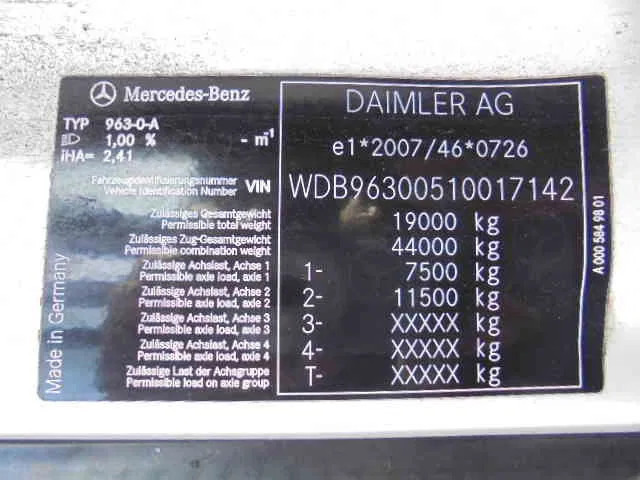 Podvozek s kabinou Mercedes-Benz Actros 2340 6X2 EUR 6: obrázek 16