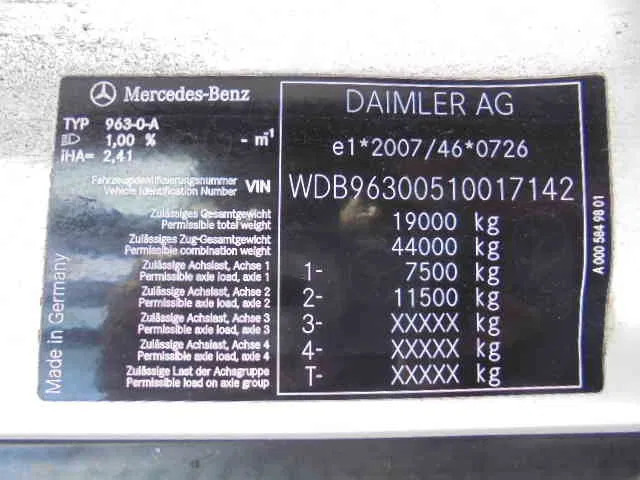 Podvozek s kabinou Mercedes-Benz Actros 2340 6X2 EUR 6: obrázek 15