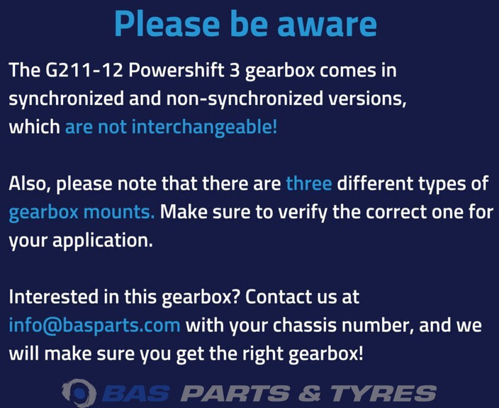 Mercedes-Benz Actros MP4 Mercedes G211-12 KL Powershift 3 Versnellingsbak A 001 260 36 00 - Převodovka pro Nákladní auto: obrázek 3 Mercedes-Benz Actros MP4 Mercedes G211-12 KL Powershift 3 Versnellingsbak A 001 260 36 00 - Převodovka pro Nákladní auto: obrázek 3
