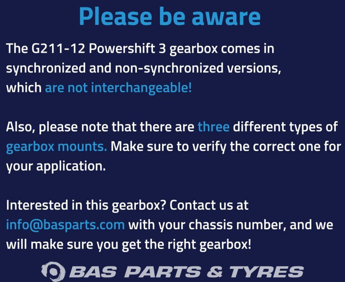 Mercedes-Benz Antos MP4 Mercedes G211-12 KL Powershift 3 Versnellingsbak A 001 260 36 00 - Převodovka pro Nákladní auto: obrázek 3 Mercedes-Benz Antos MP4 Mercedes G211-12 KL Powershift 3 Versnellingsbak A 001 260 36 00 - Převodovka pro Nákladní auto: obrázek 3