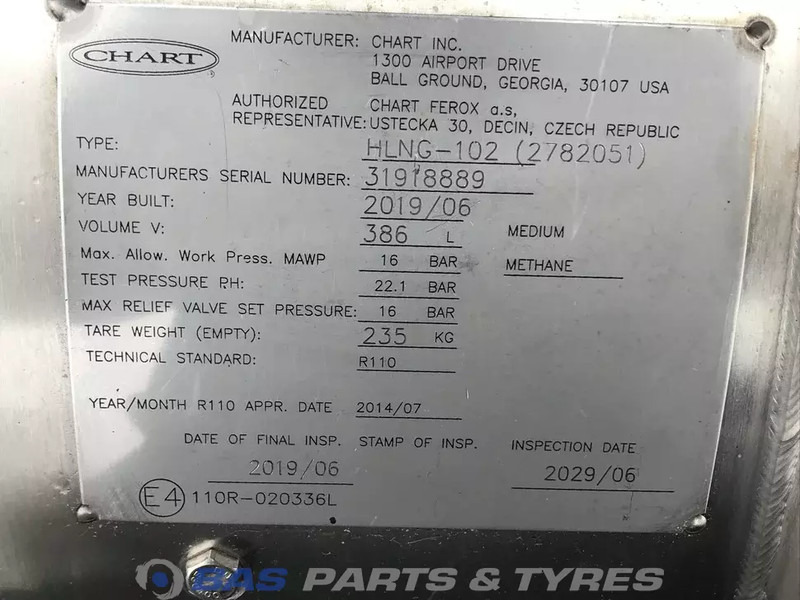 Scania LNG tank Scania 352 Liter 1776103 - Palivová nádrž pro Nákladní auto: obrázek 5 Scania LNG tank Scania 352 Liter 1776103 - Palivová nádrž pro Nákladní auto: obrázek 5