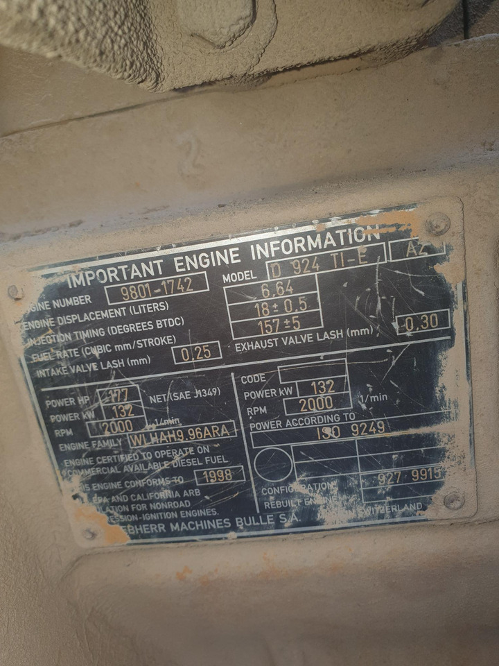 Motor Liebherr D924 Tie (132 kw) - Motor pro Stavební technika: obrázek 3 Motor Liebherr D924 Tie (132 kw) - Motor pro Stavební technika: obrázek 3